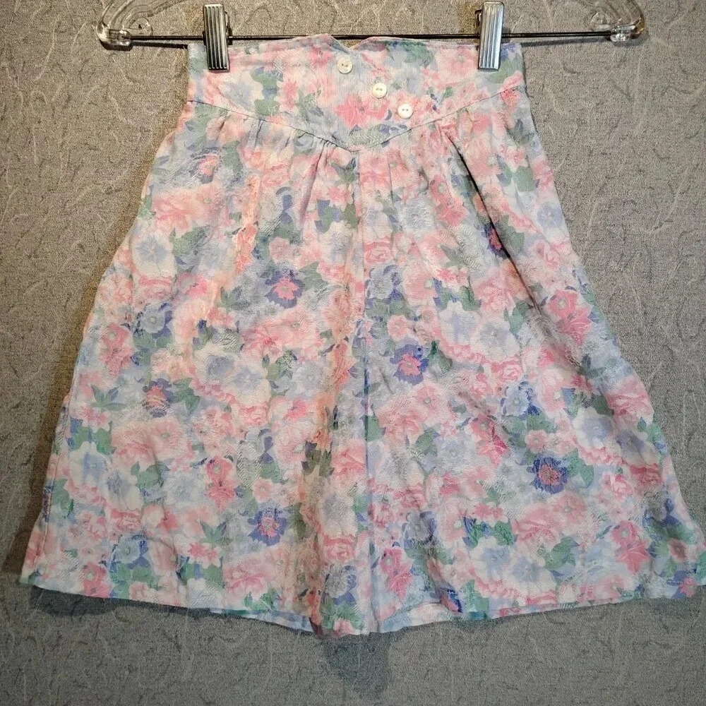 Sugar Kaine 2 pc Cullottes & Top Embroidered Floral Pink/Blue/White in Size 12 - Picture 9 of 15